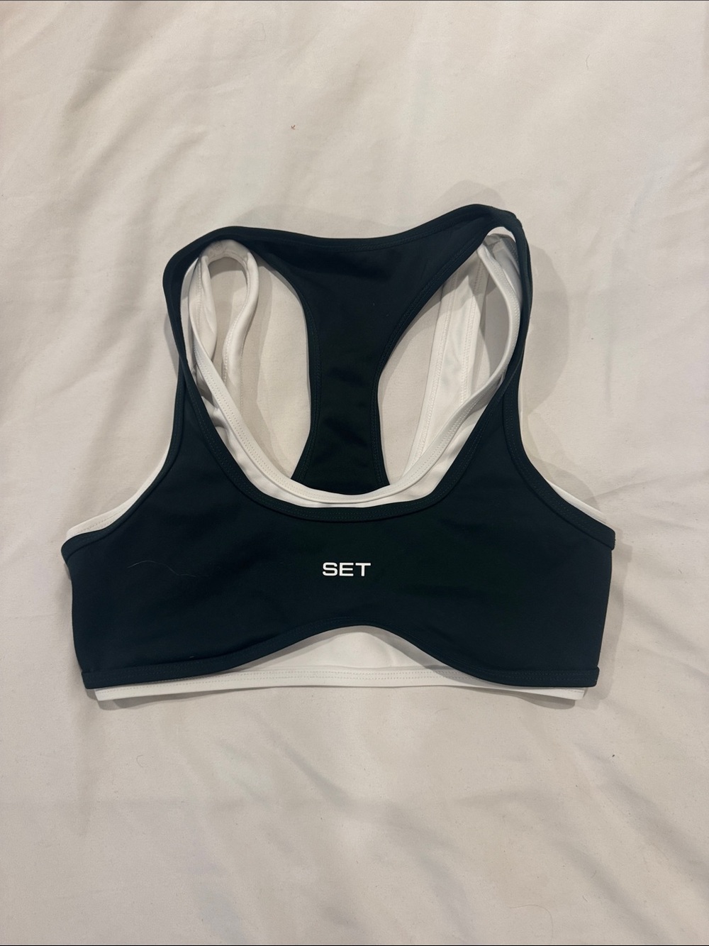 SET Active Luxform Green & White Racerback Sports Bra